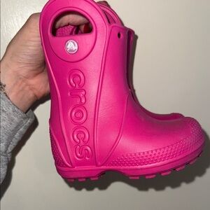 Crocs Kids Pink Rain Boots